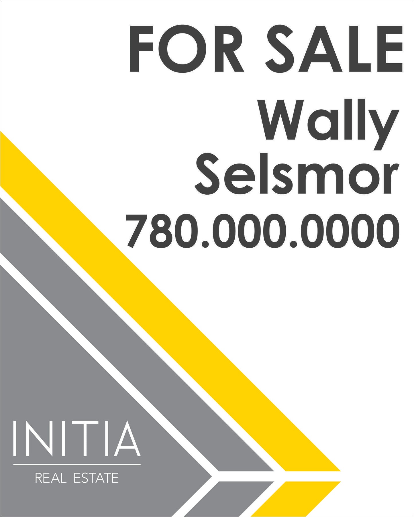Initia Real Estate For Sale sign panel