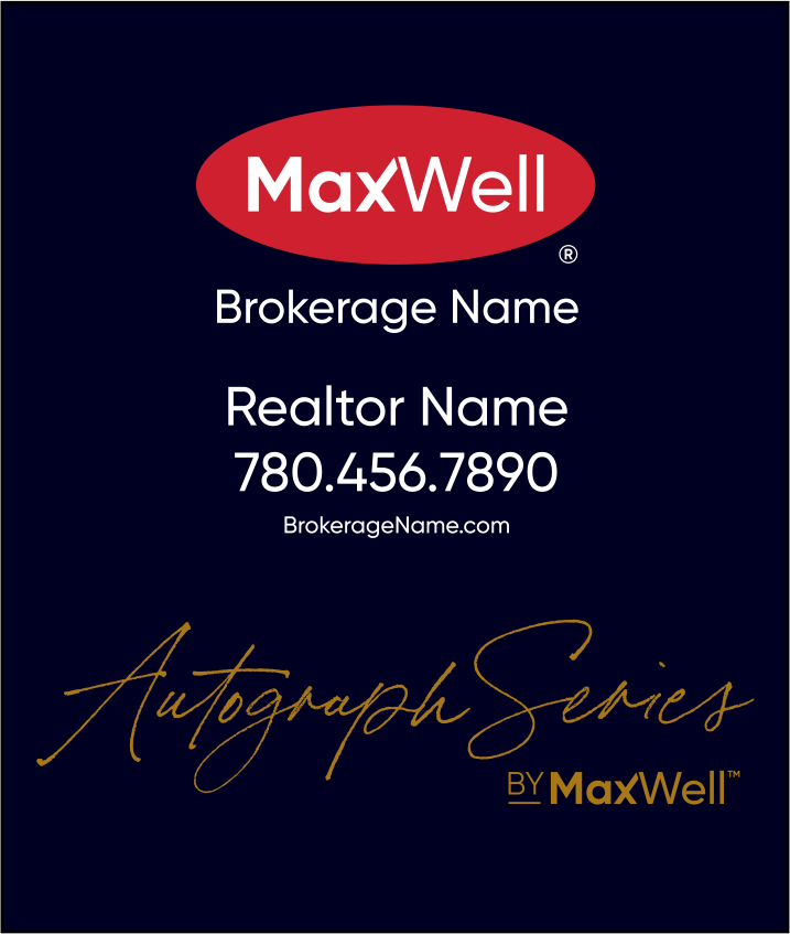 Maxwell Realty For Sale sign panel for Autograph Series luxury listing