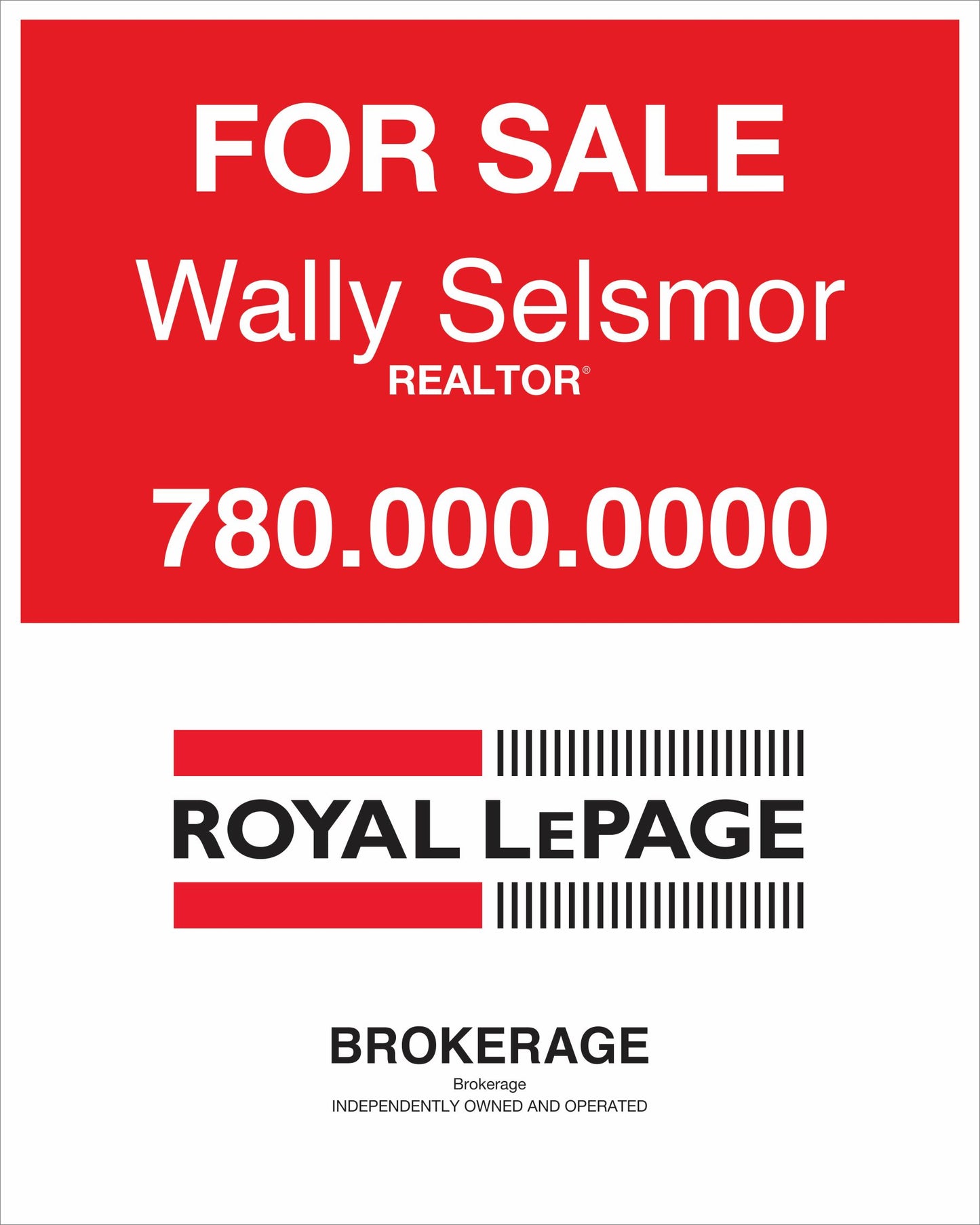 Royal LePage For Sale real estate sign panel option 5