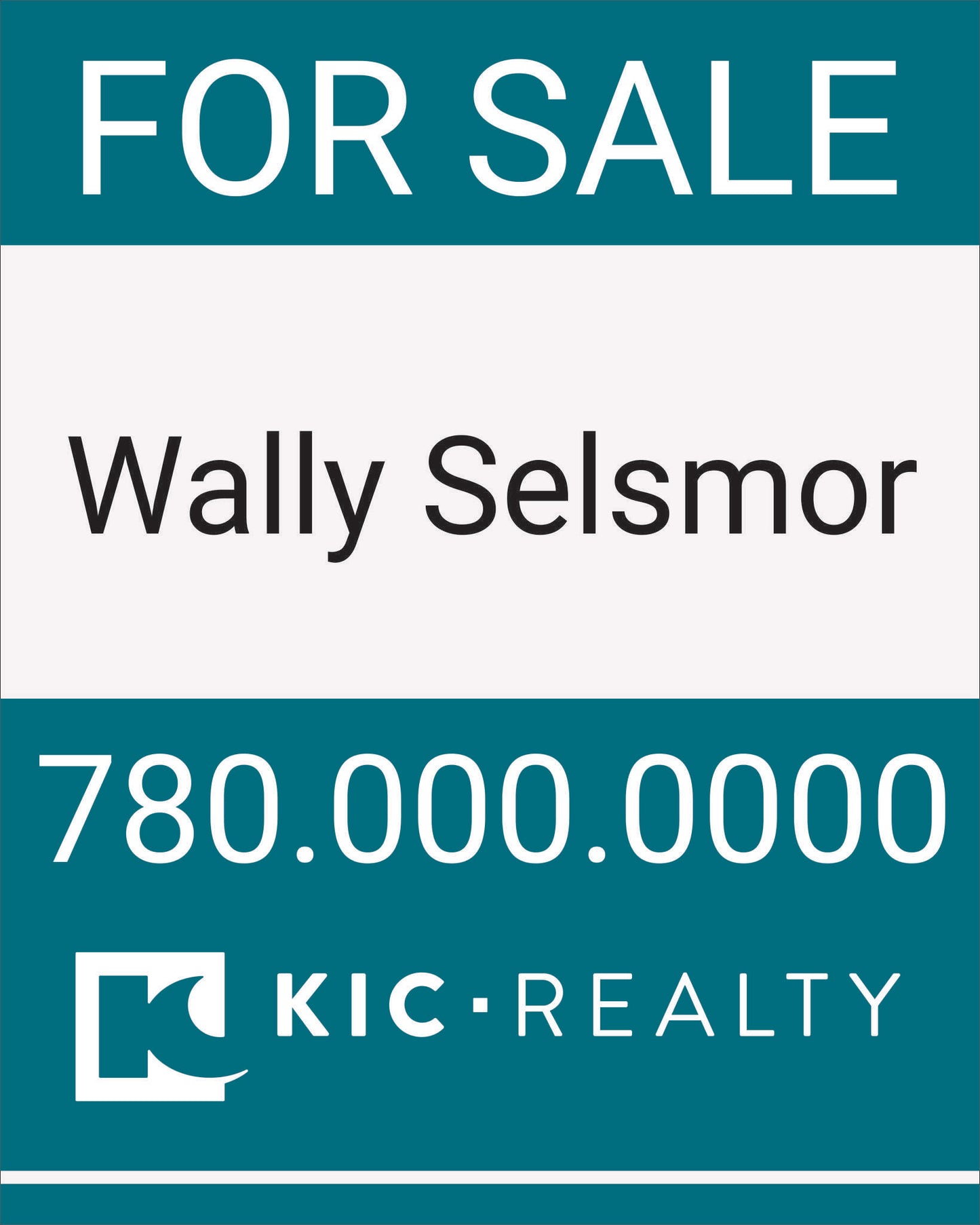 KIC Realty For Sale sign panel