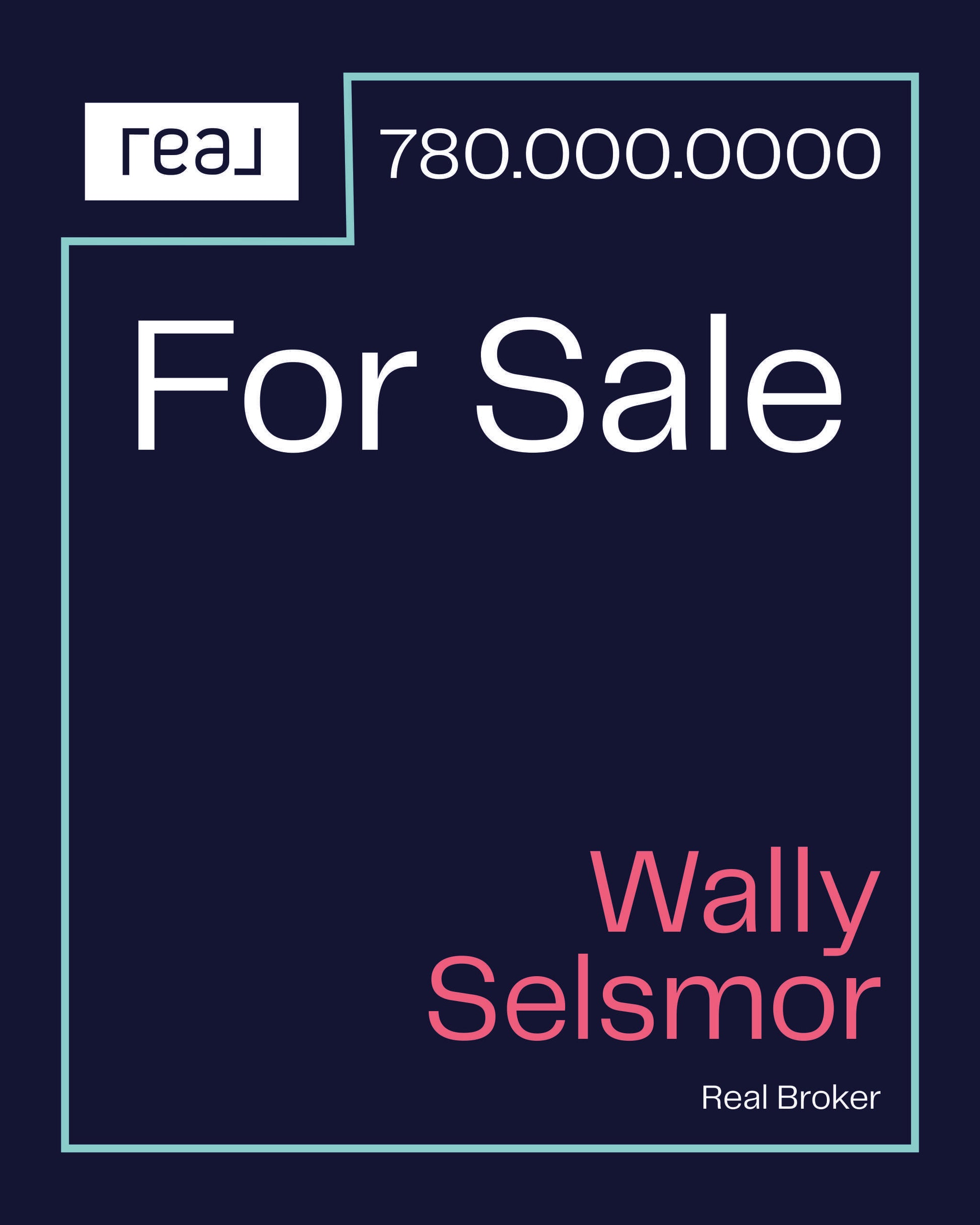 REAL Broker Real Estate For Sale Sign option A