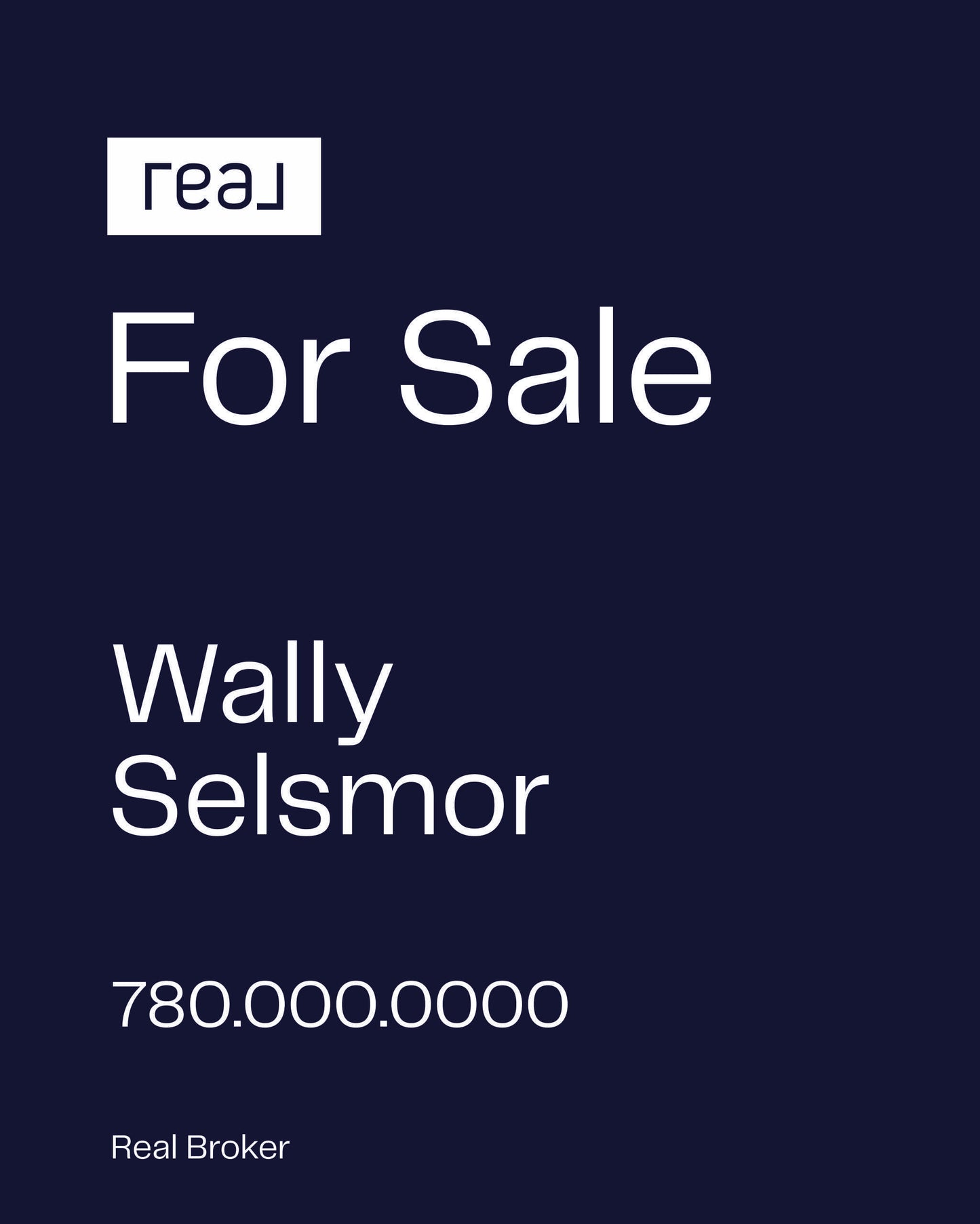 REAL Broker Real Estate For Sale Sign option E