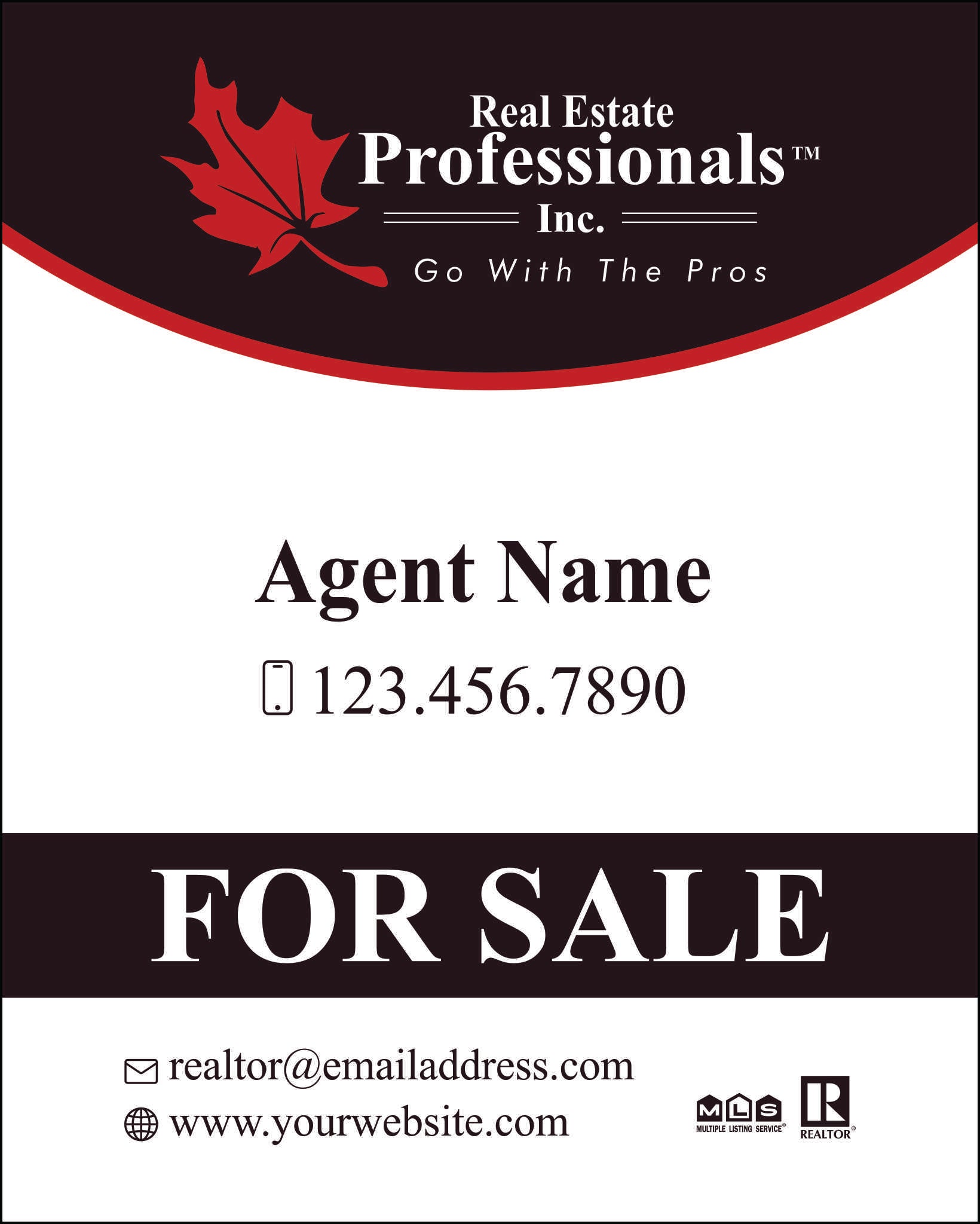REPI Real Estate Sign Professionals Inc. For Sale panel option 3
