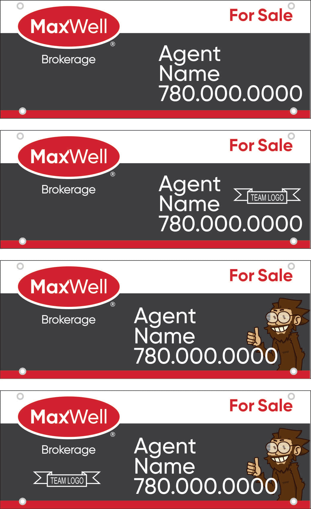 MaxWell Realty condo For Sale sign panel options