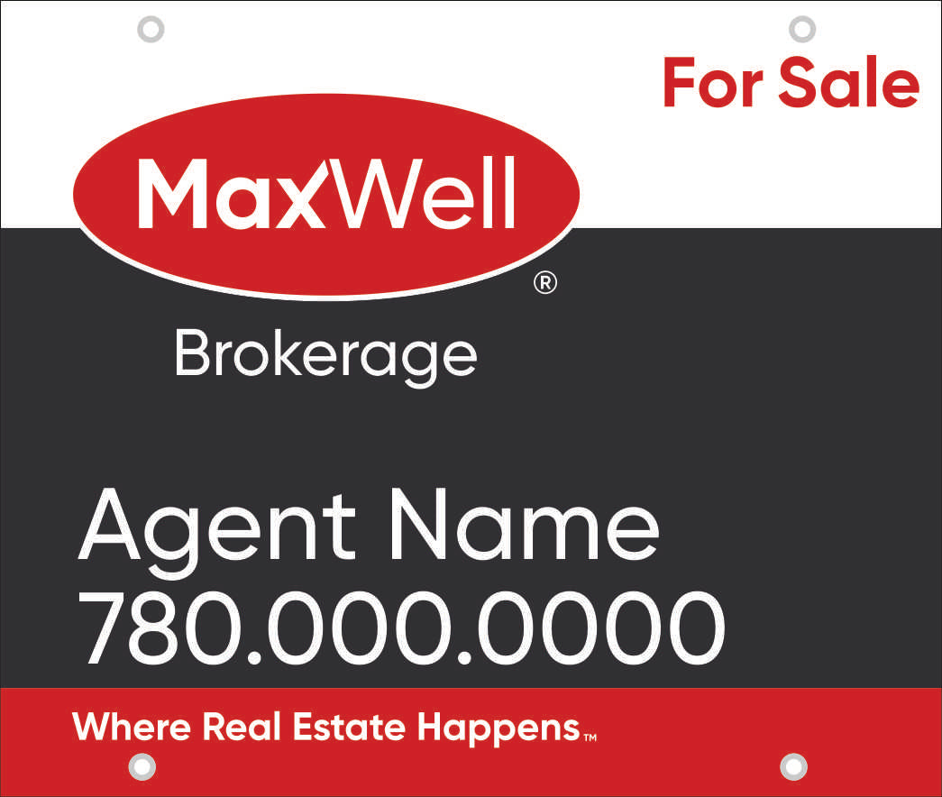 MaxWell Realty For Sale sign panel horizontal