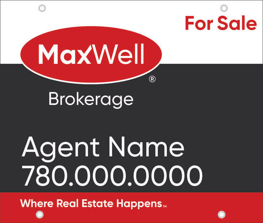 MaxWell Realty For Sale sign panel horizontal
