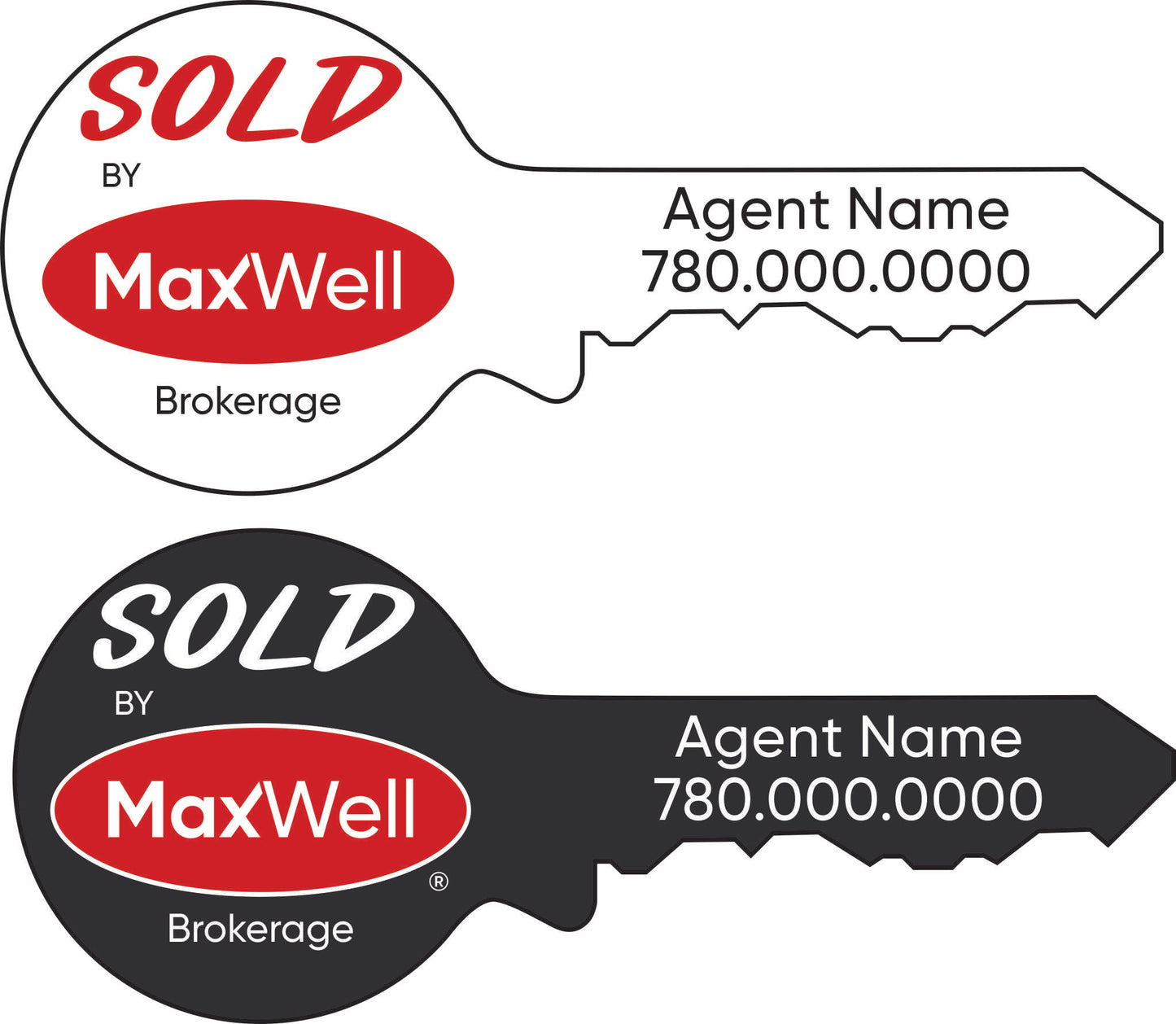 MaxWell Realty Sold prop key coroplast sign for pictures