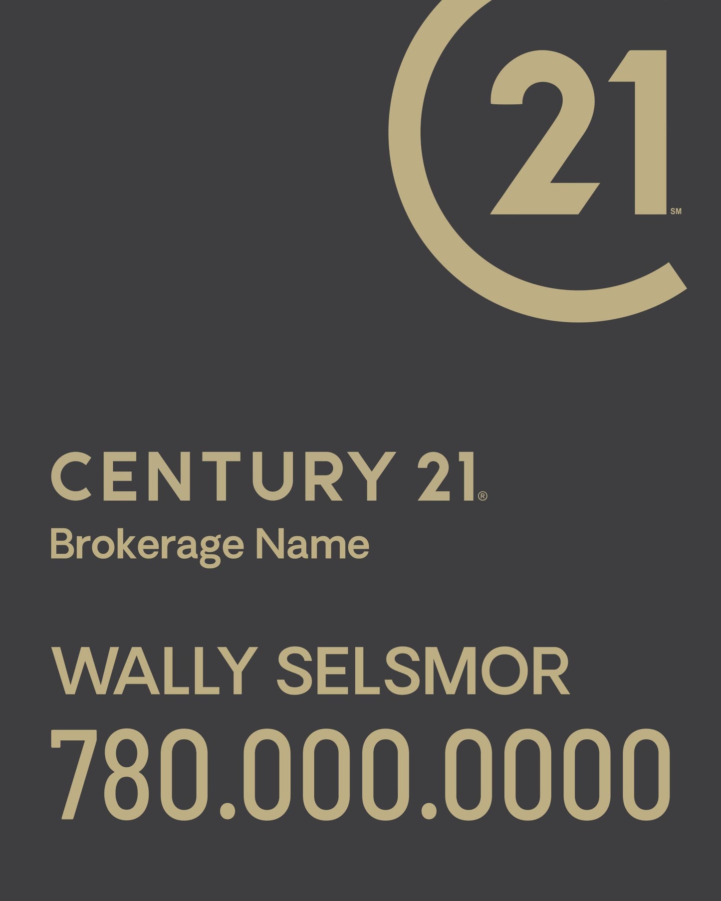 Century 21 Real Estate For Sale sign panel