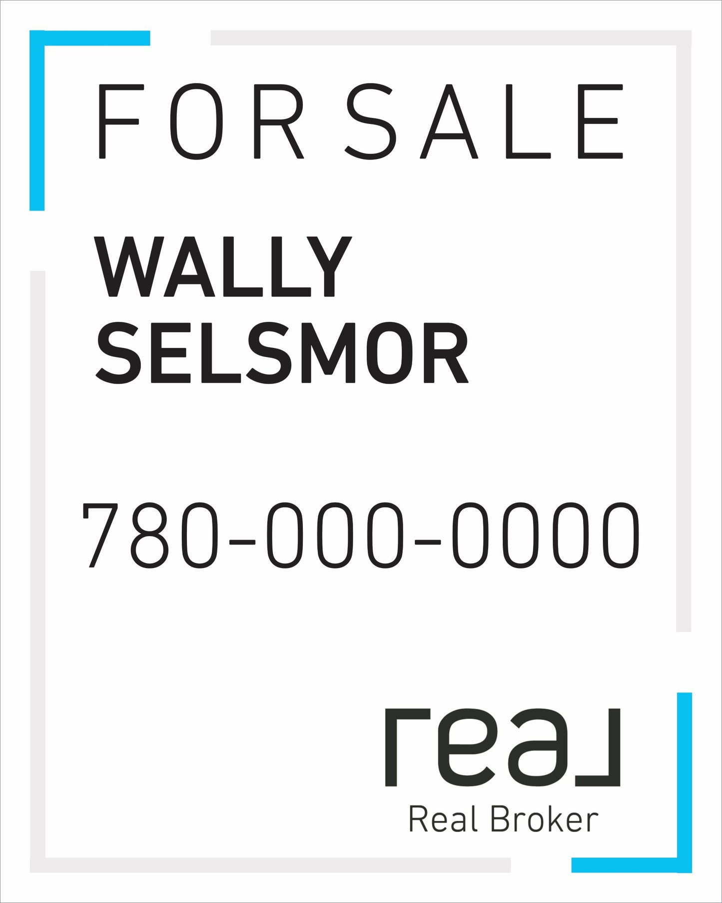 REAL Broker For Sale real estate sign panel in white
