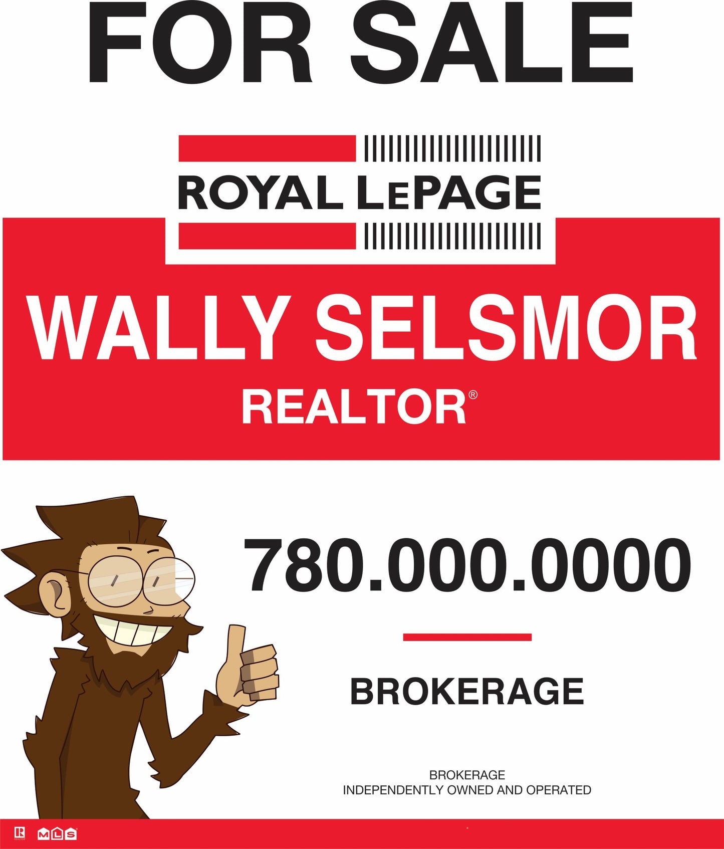 Royal LePage For Sale real estate sign panel with headshot option 1